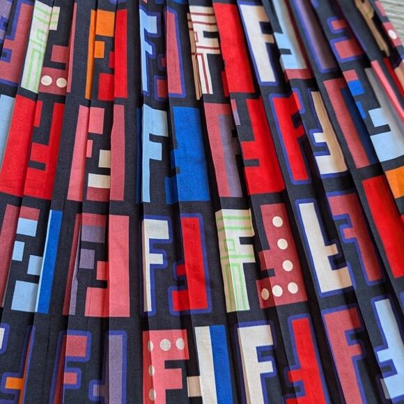 All Over FF Print Poplin Skirt Women's Size Small S - Picture 2 of 7